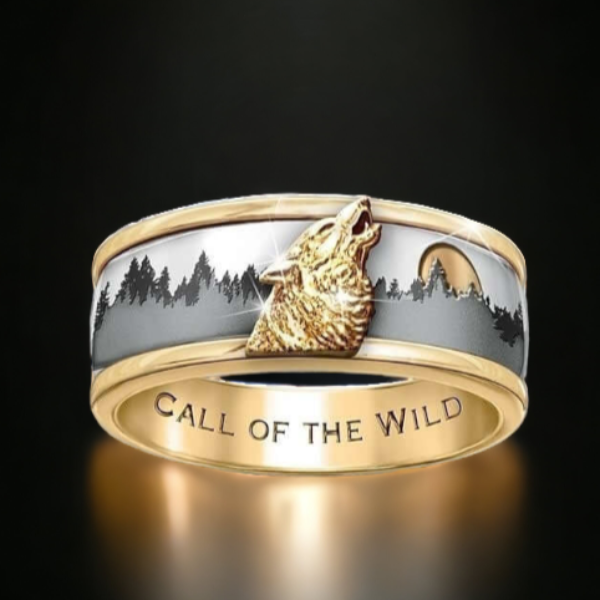 Gold Viking Wolf Ring