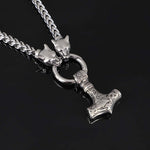 Fenrir with Mjolnir Pendant Viking Necklace