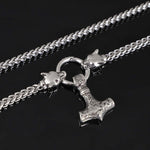 Fenrir with Mjolnir Pendant Viking Necklace