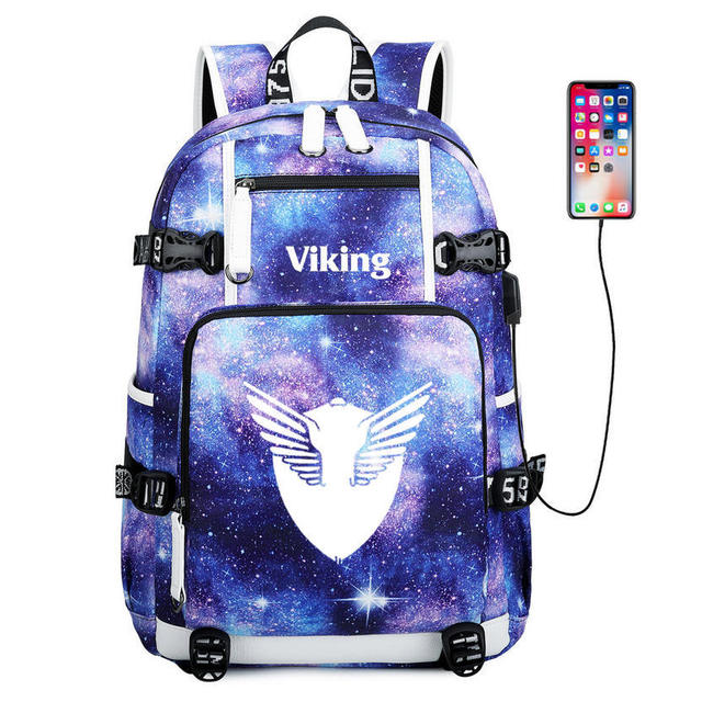 Viking Valknut USB charging Multifunction Travel Backpack - Starry Blue