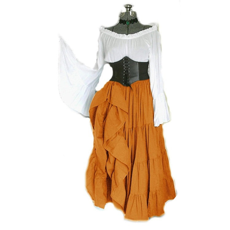 Vintage Off Shoulder Medieval Viking Dresses