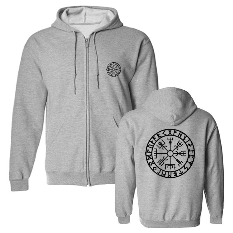 Vegvisir Zip Up Viking Hoodie