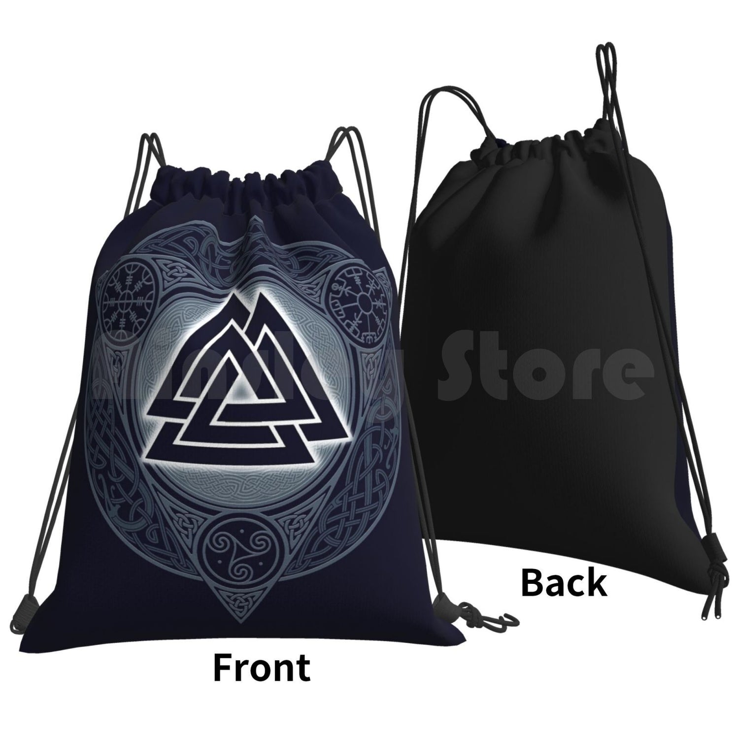 Valknut Viking Drawstring Bag