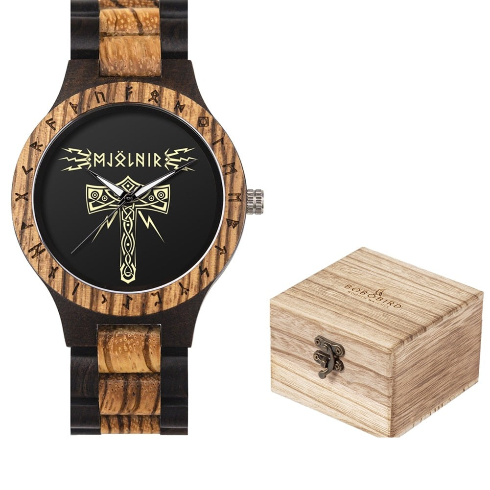 Amazon.com: YCYR Men's Viking Watches, Norse Mythology Valknut Rune Symbol  Quartz Watch, Handmade Vintage Adjustable Wooden Strap Bracelet Gift :  Clothing, Shoes & Jewelry