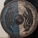 Odin's Ravens Viking Battle Shield - Wooden Wall Hanging Decor