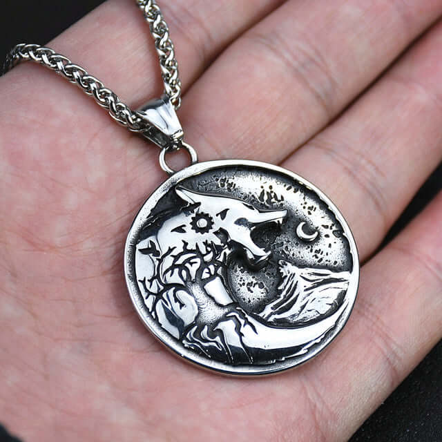 Fenrir Swallowing Sun Necklace