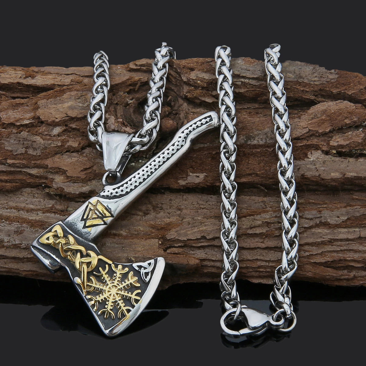 Nordic Double-Sided Viking Axe Necklace