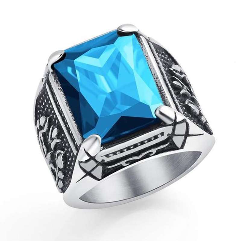 Titanium Viking Ring Viking Store   Blue Titanium Viking Ring 1200x1200 