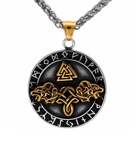 Collier Viking<br>Valknut & Fenrir</br>