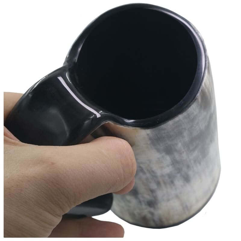 DRINKING HORN MUG POLISHED - viking drinking horn