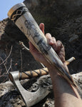 SKÅL Viking Warrior - Carved Drinking Horn