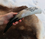 Fenrir Norse Viking Wolf - Carved Drinking Horn