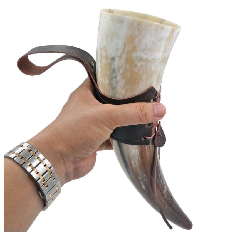 NATURAL VIKING DRINKING HORN WITH STAND - 100003290