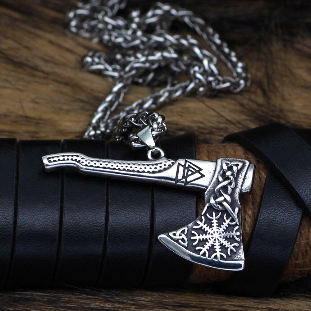 Nordic Double-Sided Viking Axe Necklace