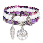 Bracelet Pierre Naturelle et Arbre de Vie