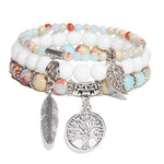 Bracelet Pierre Naturelle et Arbre de Vie