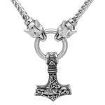 Fenrir with Mjolnir Pendant Viking Necklace