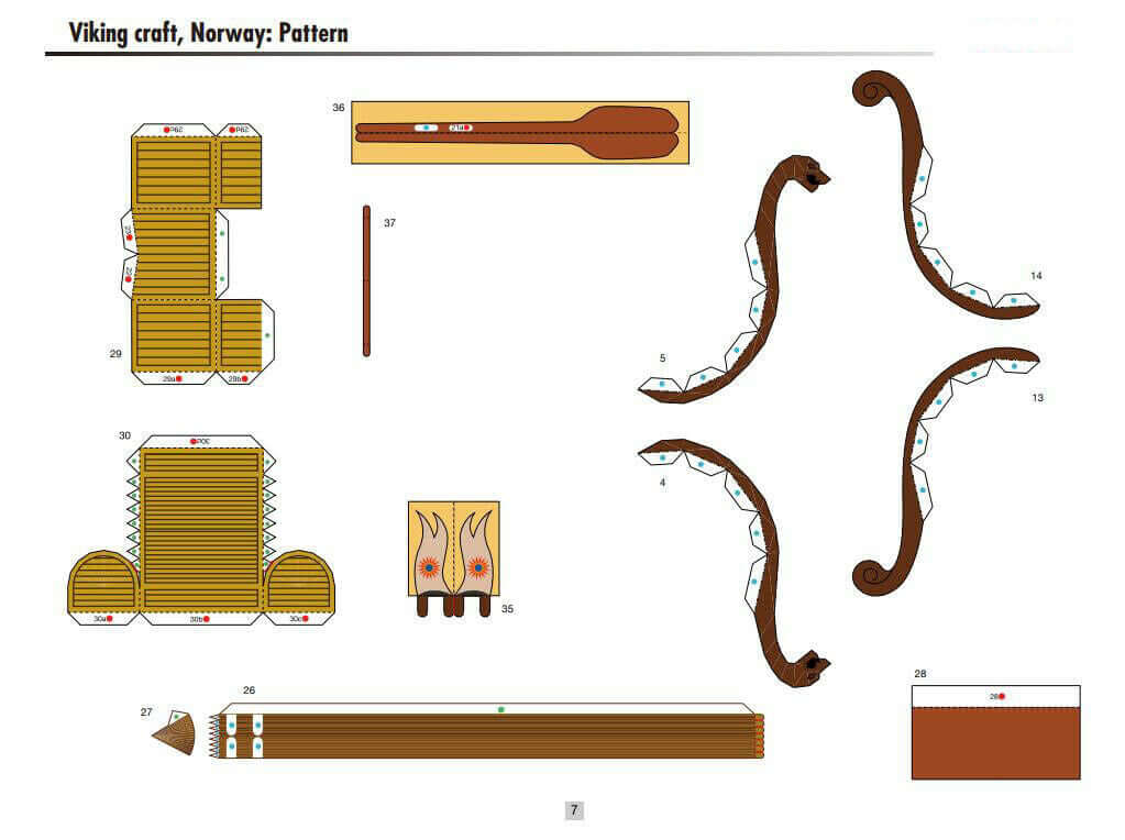 DIY Drakkar Viking Ship In 3D Paper Card Model