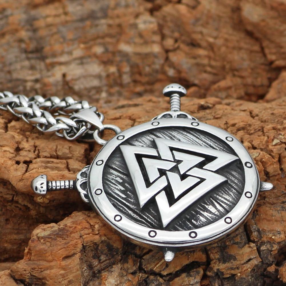 Valknut Shield Necklace