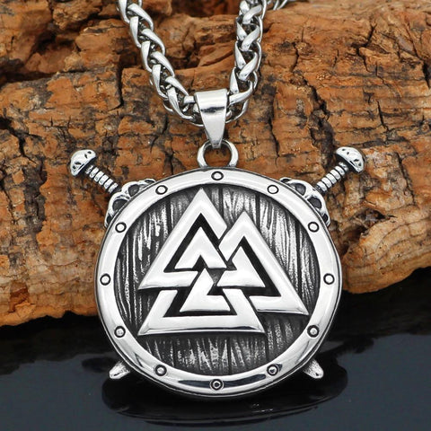 Valknut Shield Necklace