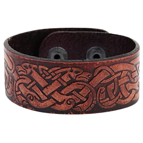 VIKING DRAGON KNOT BRACELET - viking leather cuff