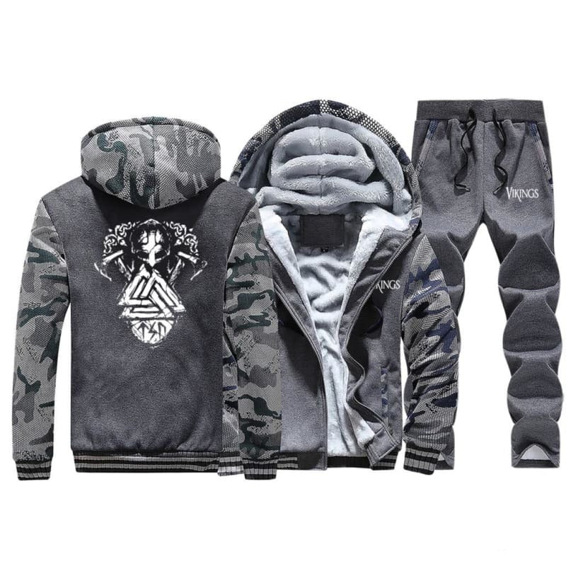 VIKING TRACKSUIT - PANT & HOODIE - Dark Gray 5 / M - VIKING TRACKSUIT / PANT & HOODIE