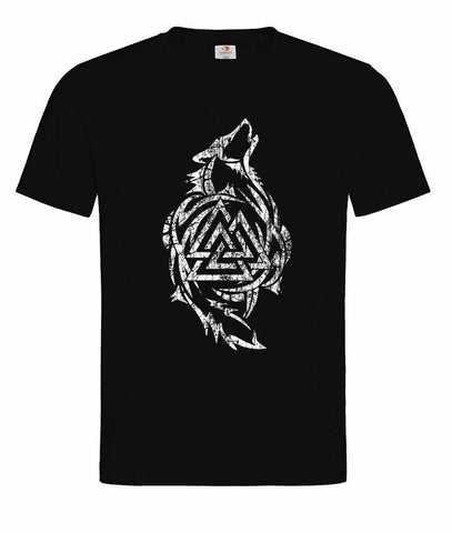 Wikinger T-Shirt Valknut Wölfe